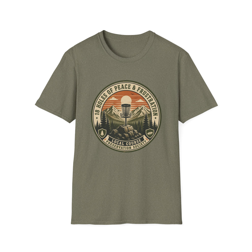 18 Holes of Peace & Frustration Vintage Disc Golf T-Shirt