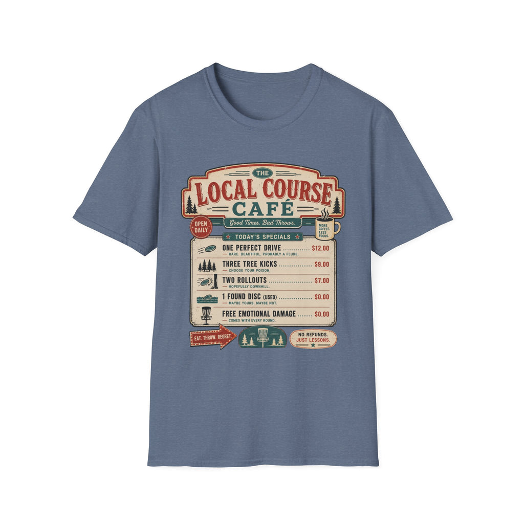Course Cafe Menu Vintage Disc Golf T-Shirt