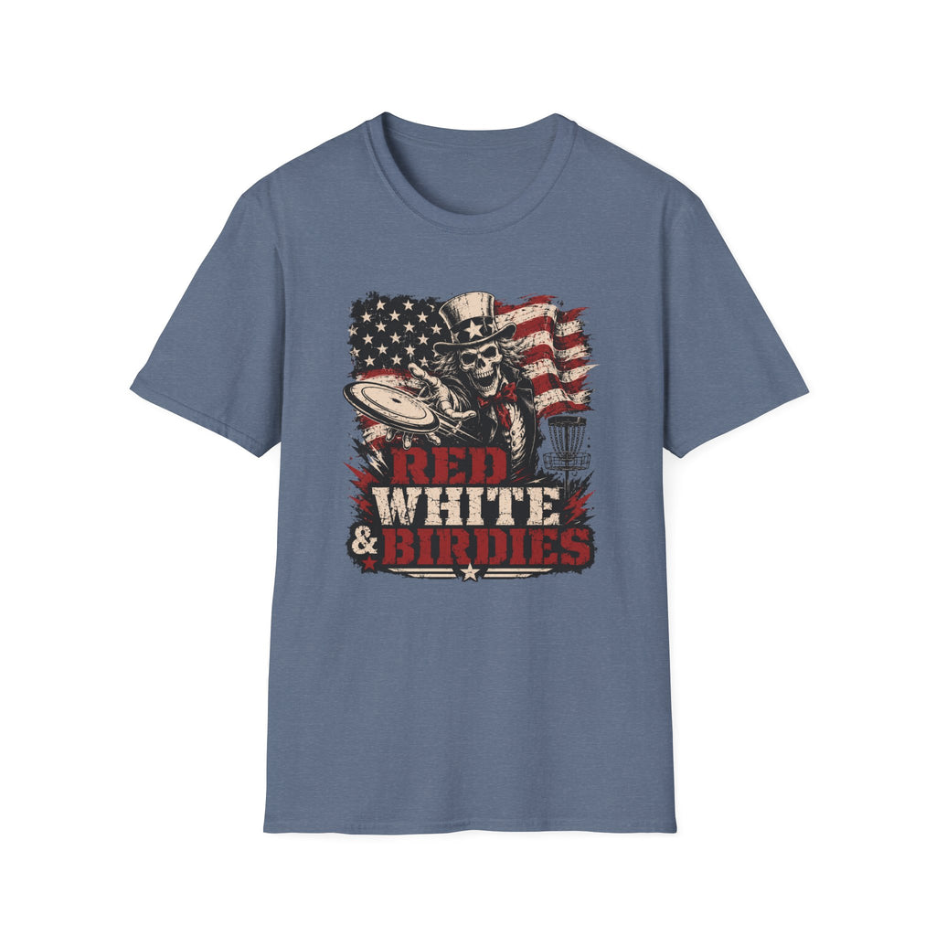 Red White and Birdies Vintage Disc Golf T-Shirt