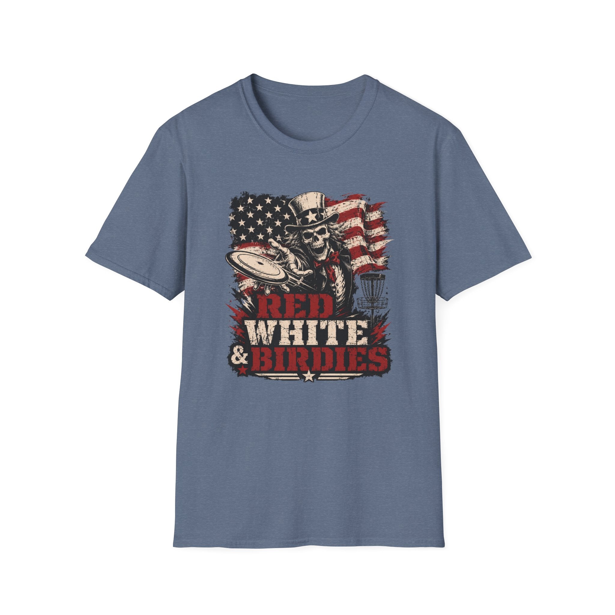 Red White and Birdies Vintage Disc Golf T-Shirt