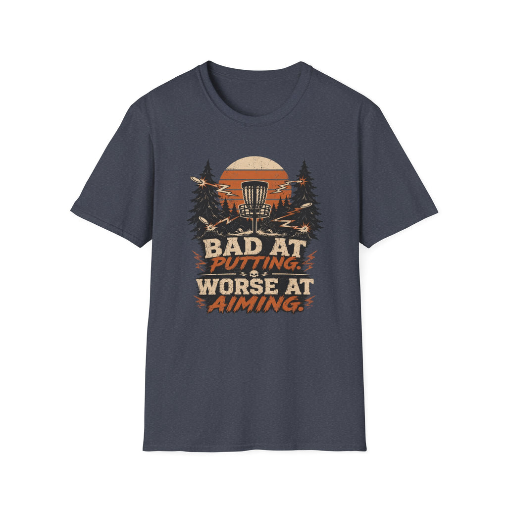 Bad at Putting - Worse at Aiming Vintage Disc Golf T-Shirt