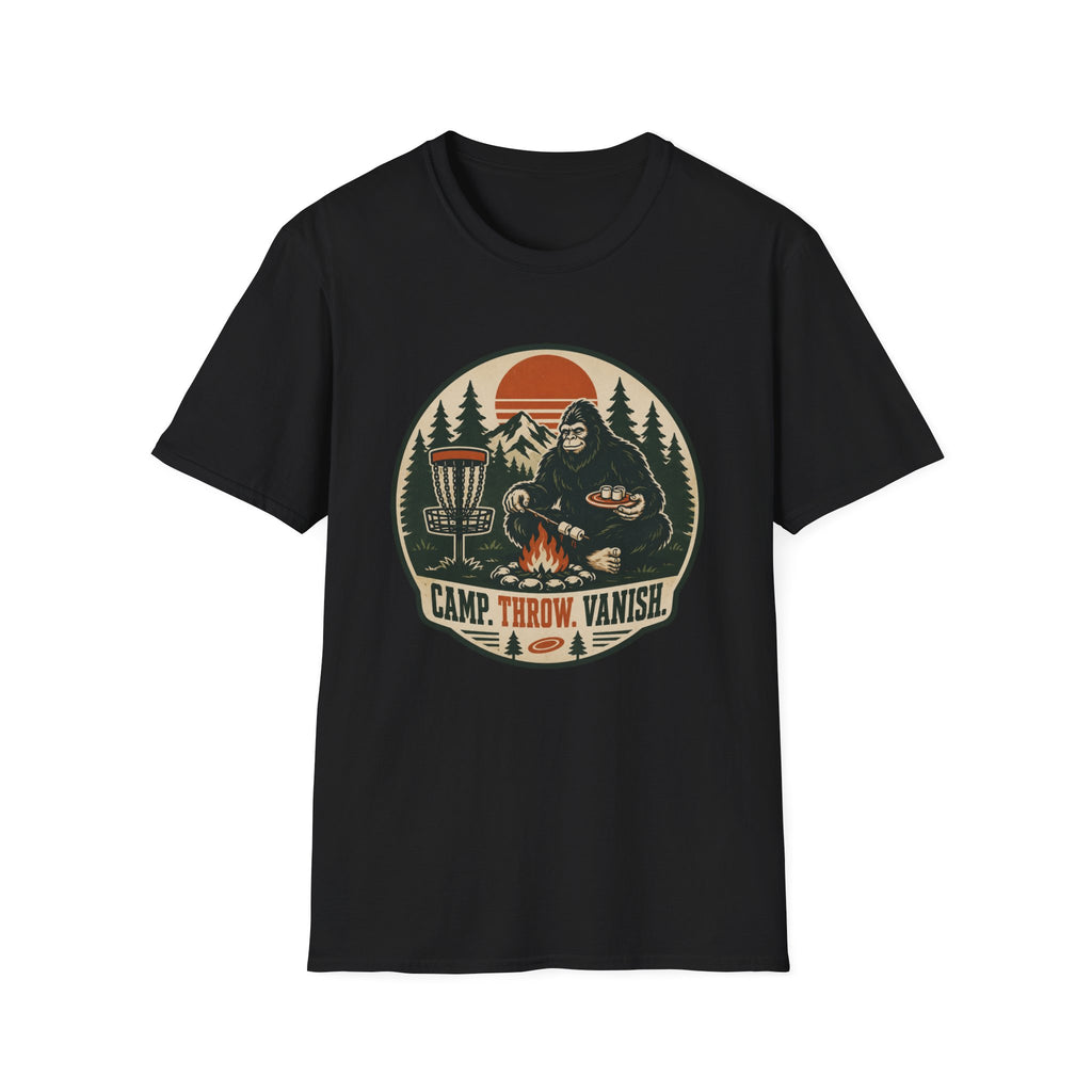 Camp, Throw, Vanish Vintage Disc Golf T-Shirt