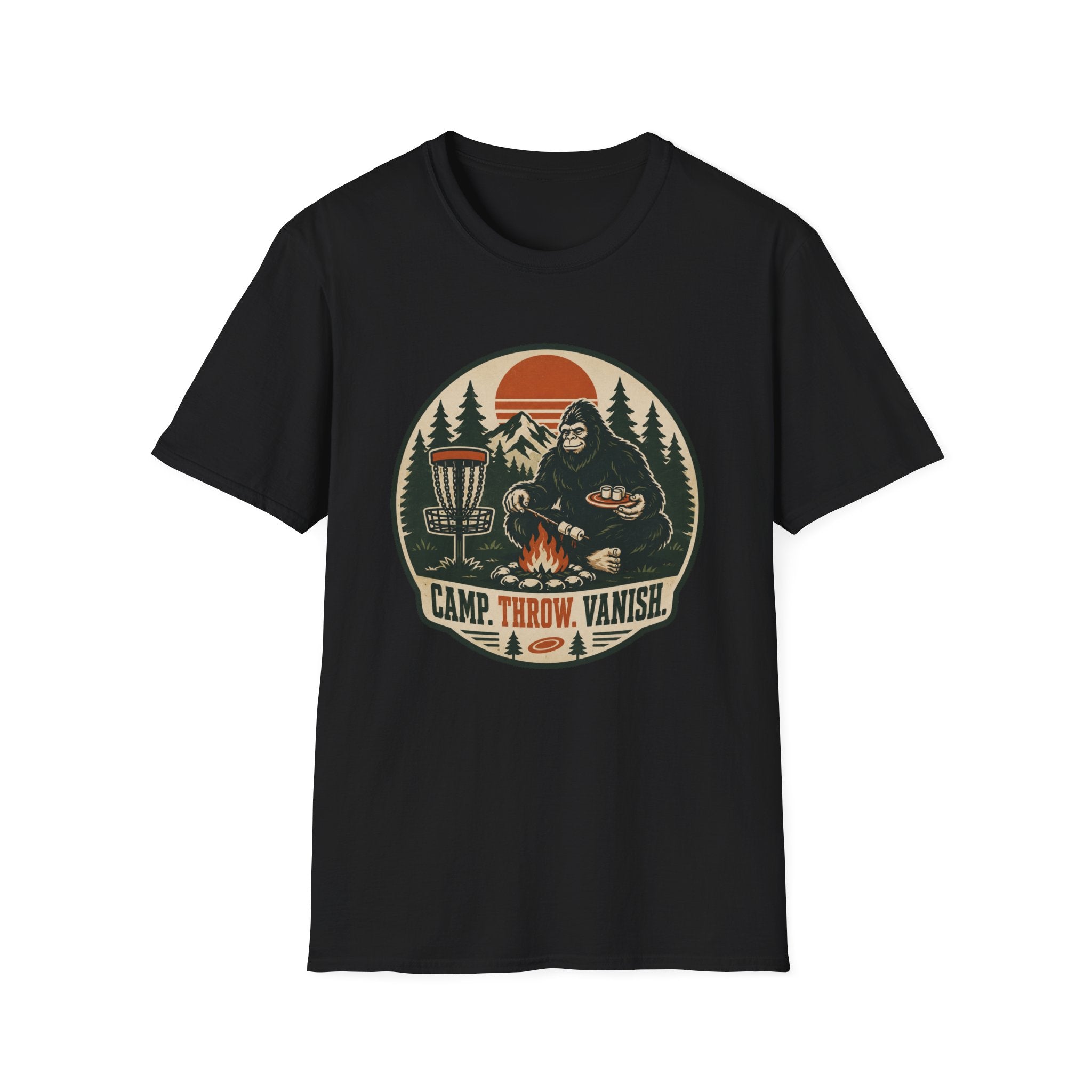 Camp, Throw, Vanish Vintage Disc Golf T-Shirt