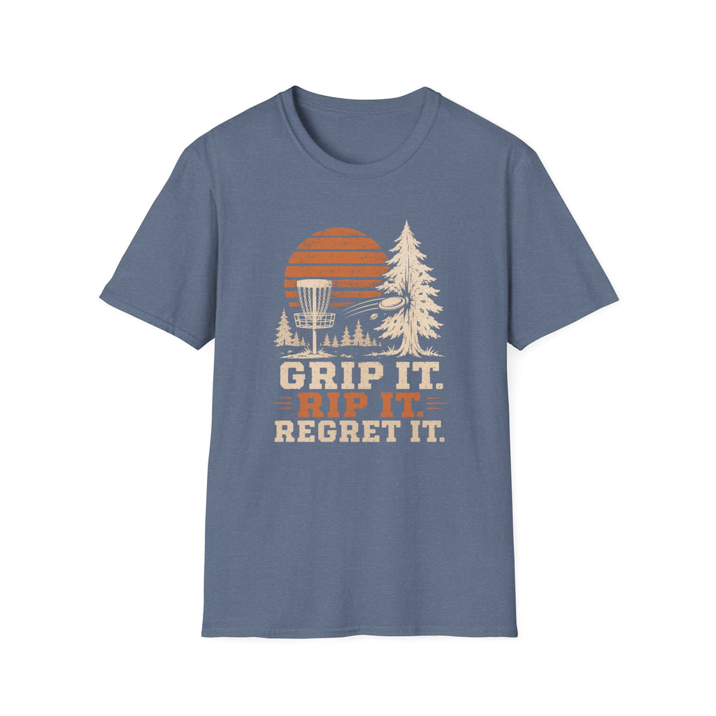 Grip It Rip It Regret It Vintage Disc Golf T-Shirt
