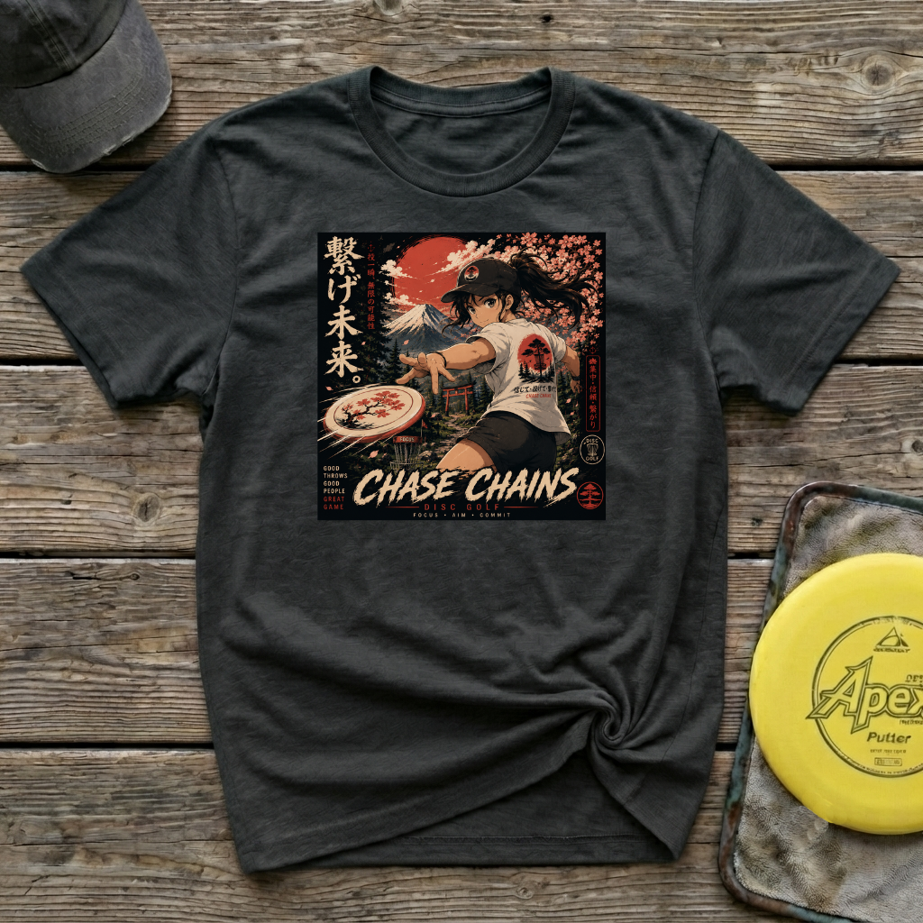 Anime Style Female Vintage Disc Golf T-Shirt
