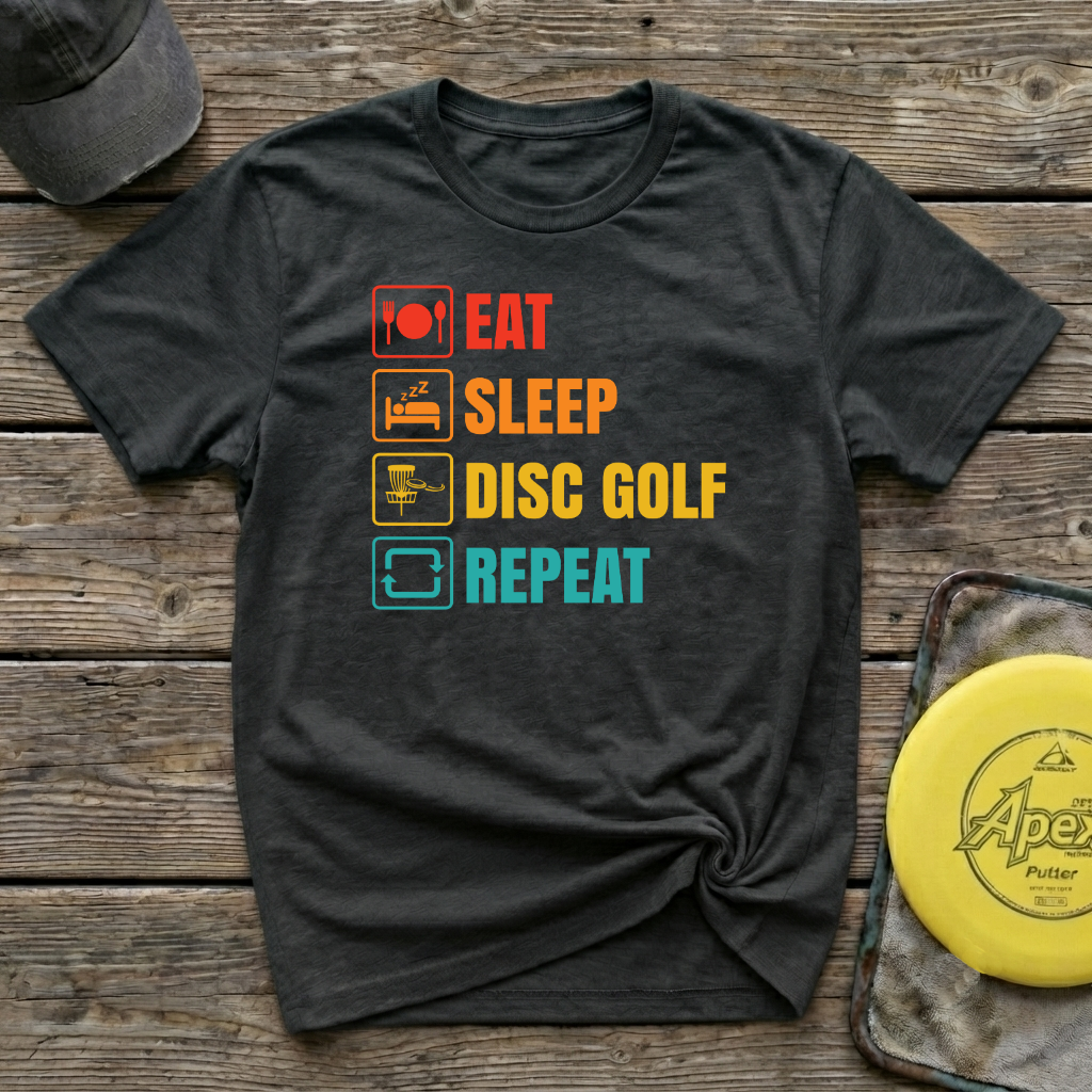 Eat Sleep Repeat Vintage Disc Golf T-Shirt