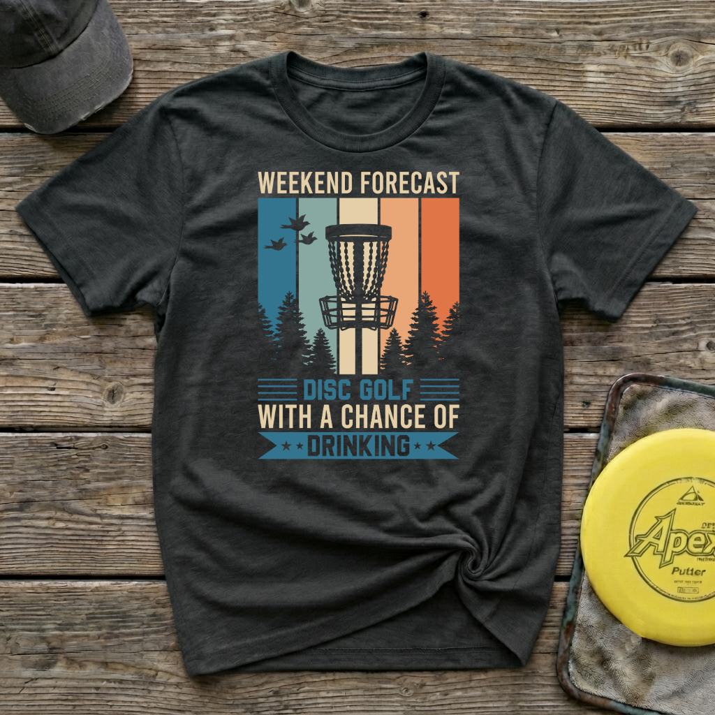 Weekend Forecast Drinking Vintage Disc Golf T-Shirt