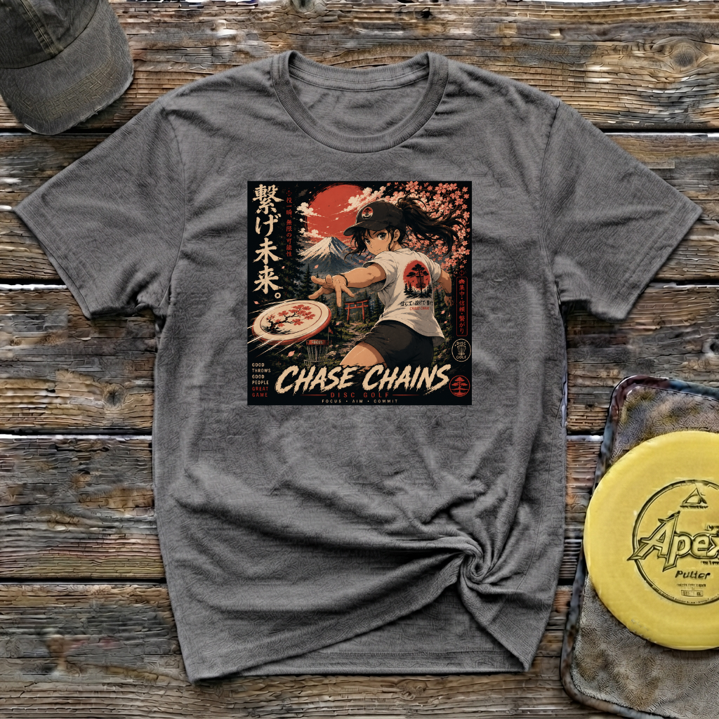 Anime Style Female Vintage Disc Golf T-Shirt