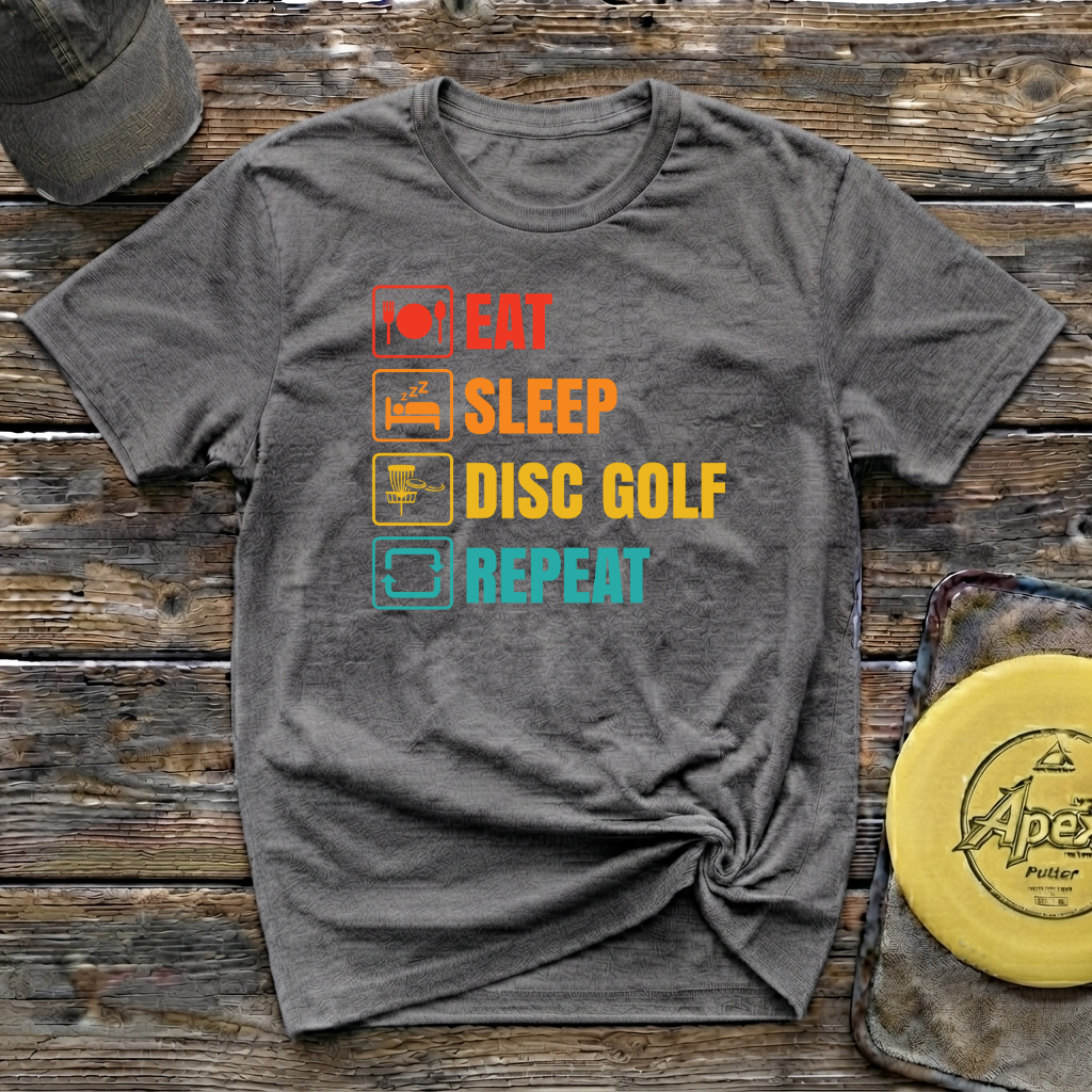 Eat Sleep Repeat Vintage Disc Golf T-Shirt