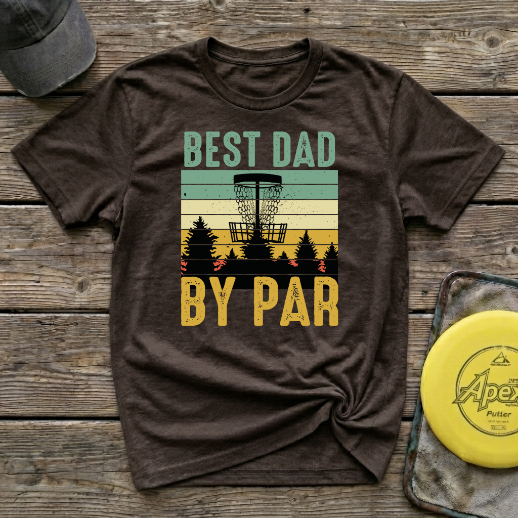 Best Dad By Par Vintage Disc Golf T-Shirt