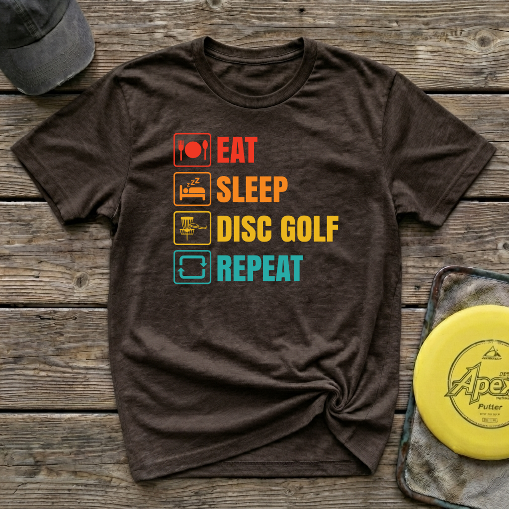 Eat Sleep Repeat Vintage Disc Golf T-Shirt