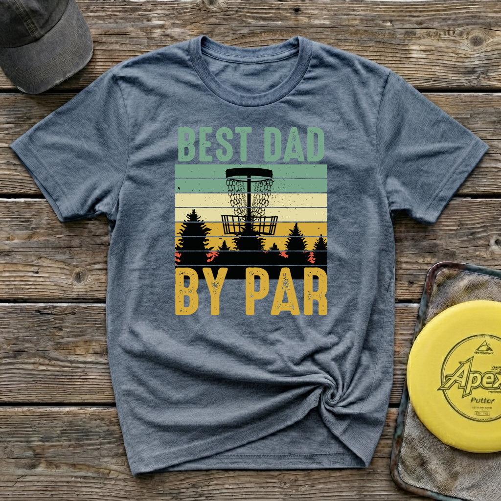 Best Dad By Par Vintage Disc Golf T-Shirt