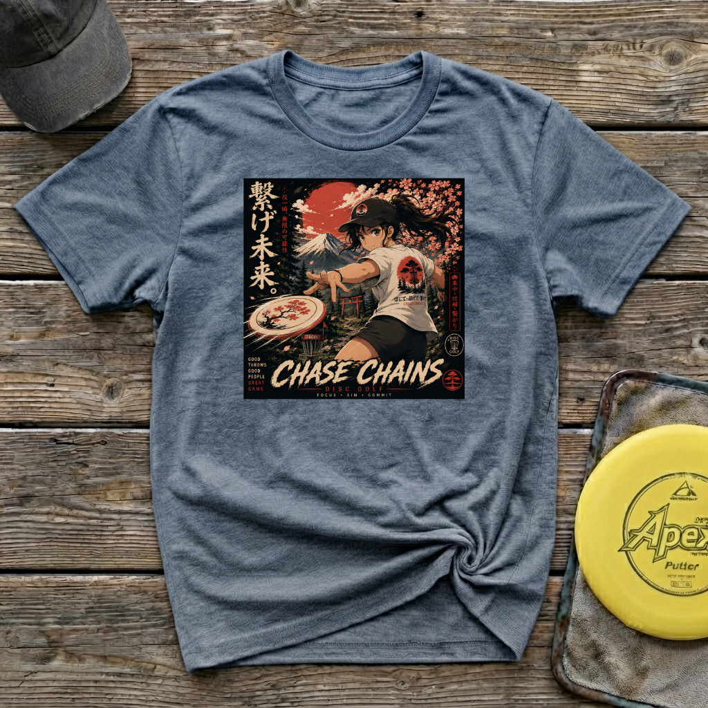 Anime Style Female Vintage Disc Golf T-Shirt