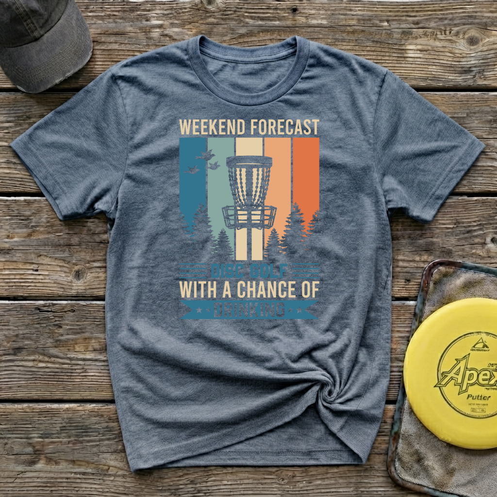 Weekend Forecast Drinking Vintage Disc Golf T-Shirt