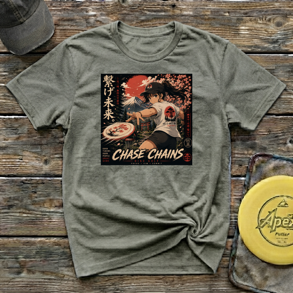 Anime Style Female Vintage Disc Golf T-Shirt