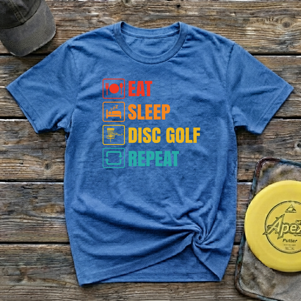 Eat Sleep Repeat Vintage Disc Golf T-Shirt