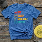 Eat Sleep Repeat Vintage Disc Golf T-Shirt