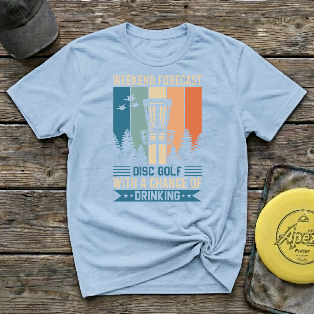 Weekend Forecast Drinking Vintage Disc Golf T-Shirt