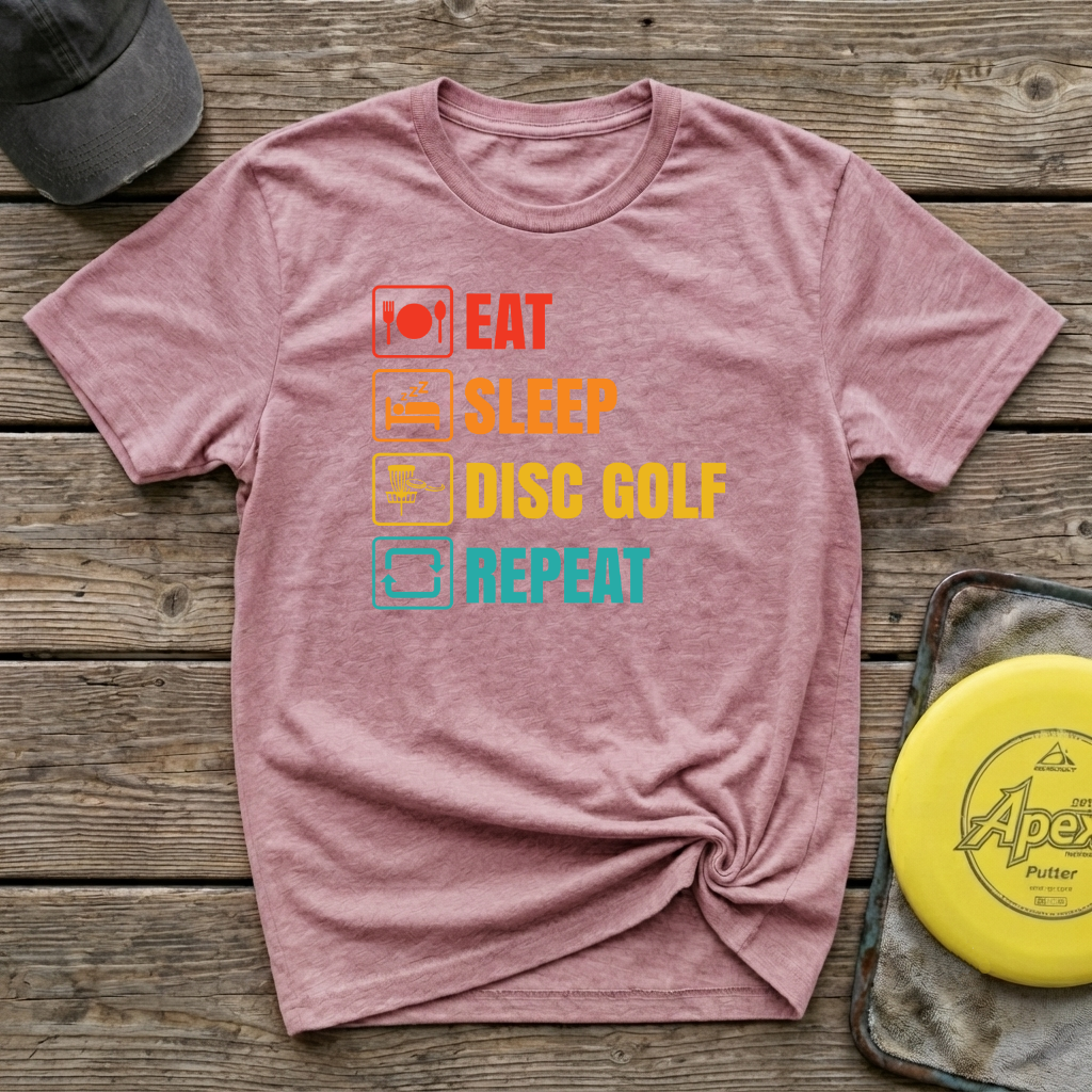 Eat Sleep Repeat Vintage Disc Golf T-Shirt