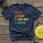 Eat Sleep Repeat Vintage Disc Golf T-Shirt