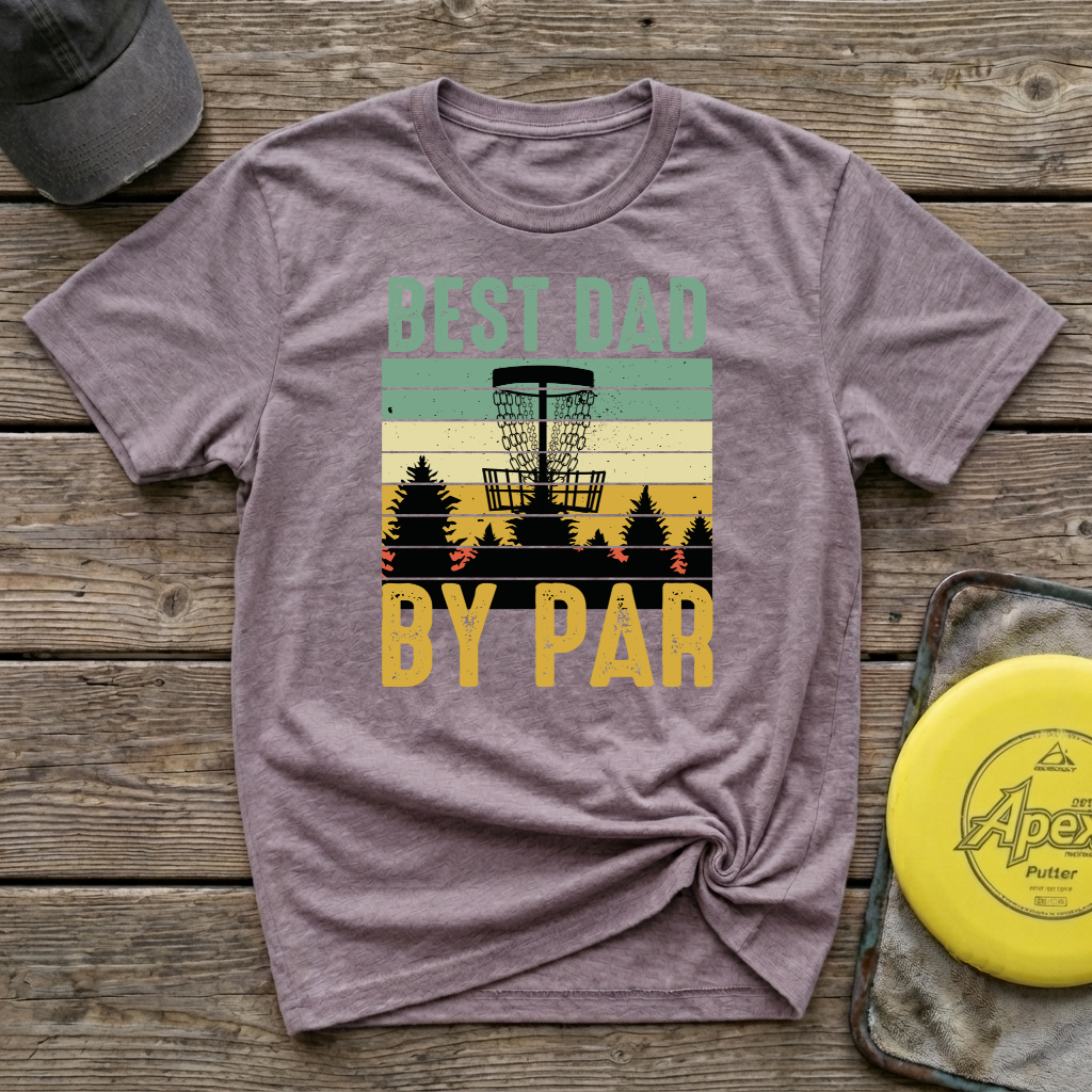 Best Dad By Par Vintage Disc Golf T-Shirt