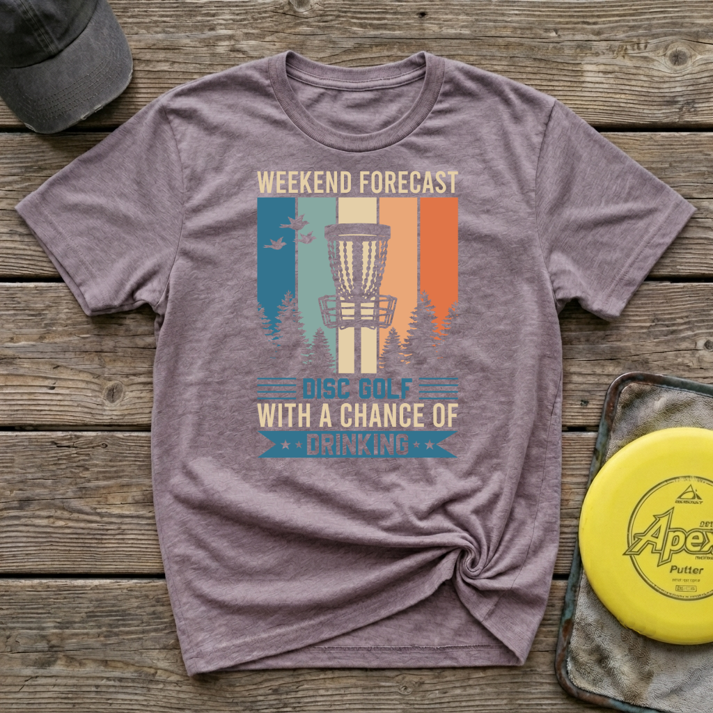 Weekend Forecast Drinking Vintage Disc Golf T-Shirt