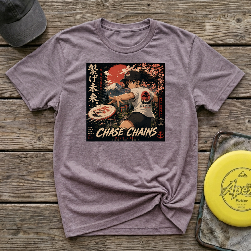 Anime Style Female Vintage Disc Golf T-Shirt