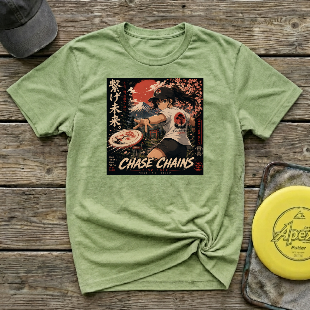 Anime Style Female Vintage Disc Golf T-Shirt