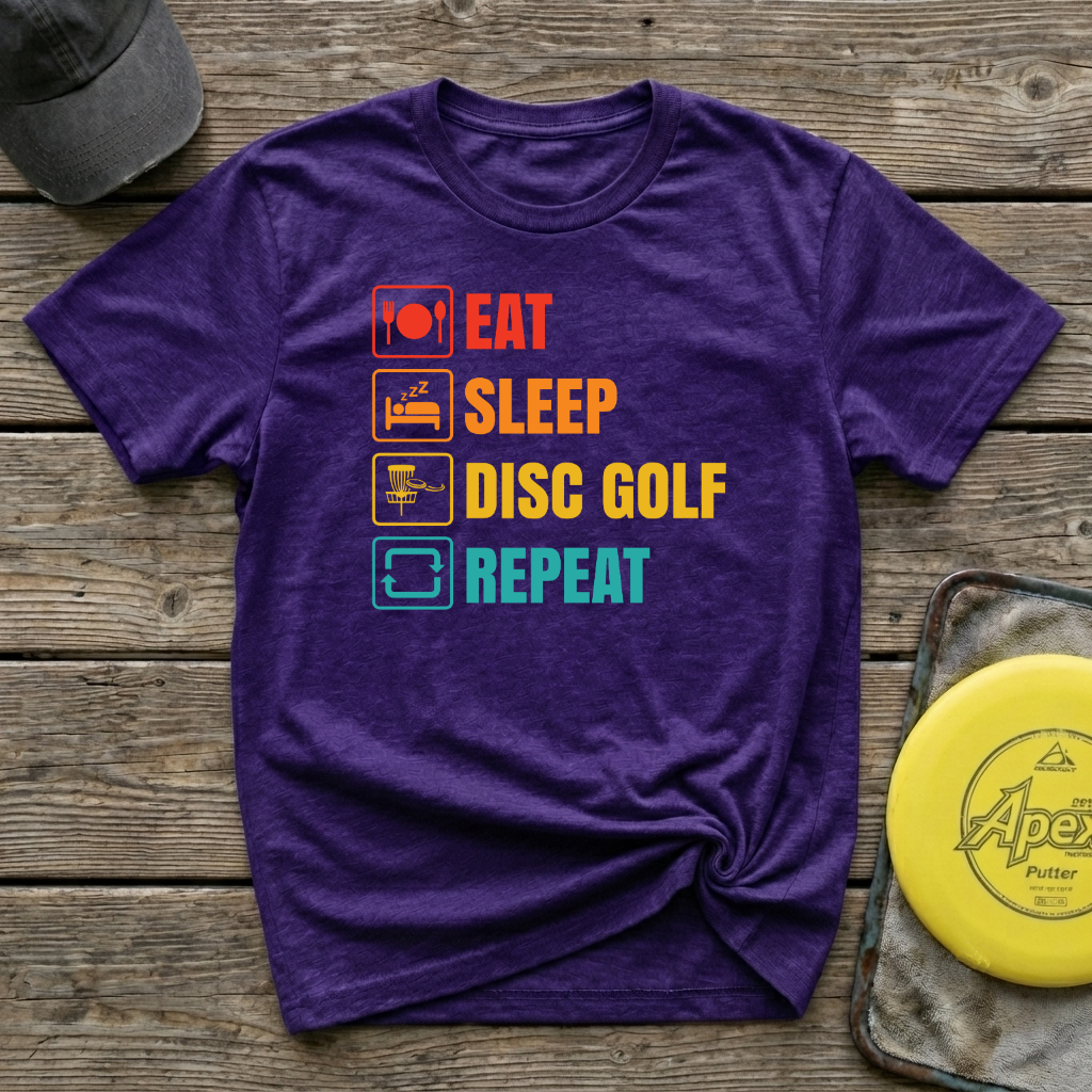 Eat Sleep Repeat Vintage Disc Golf T-Shirt