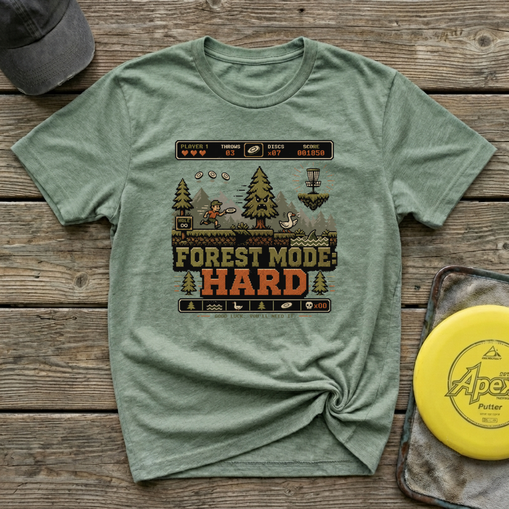Forest Mode Hard Vintage Disc Golf T-Shirt
