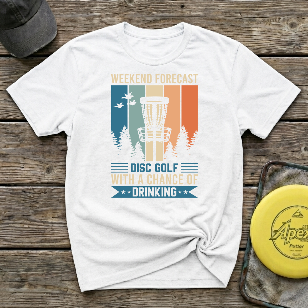 Weekend Forecast Drinking Vintage Disc Golf T-Shirt