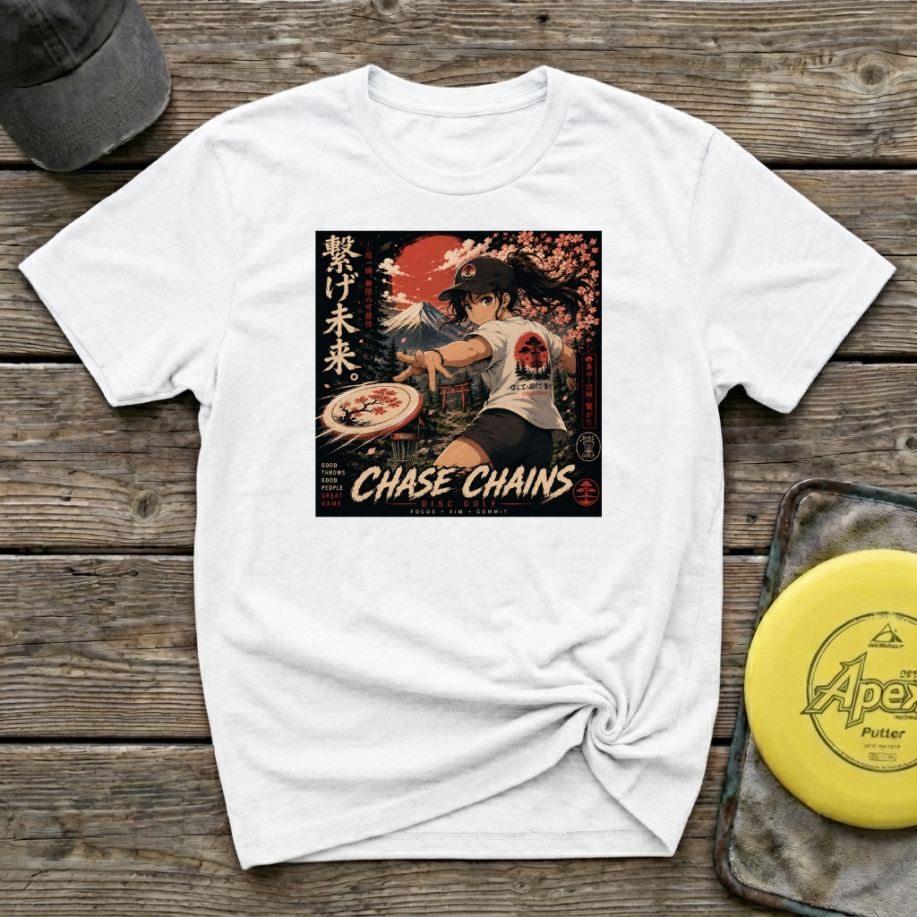 Anime Style Female Vintage Disc Golf T-Shirt